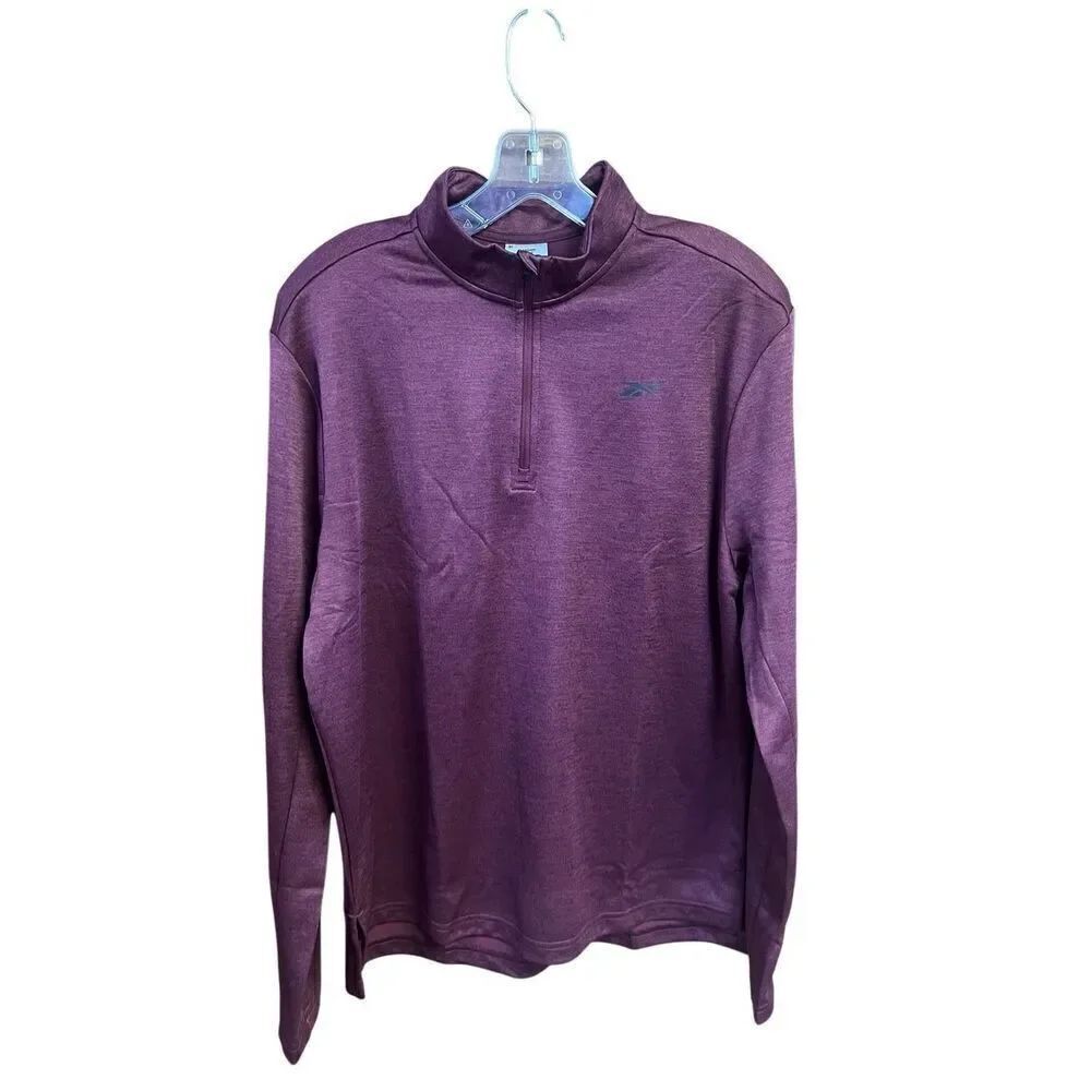 Reebok Unisex Double Knit 1/4 Zip Top Sz M cranberry NWT